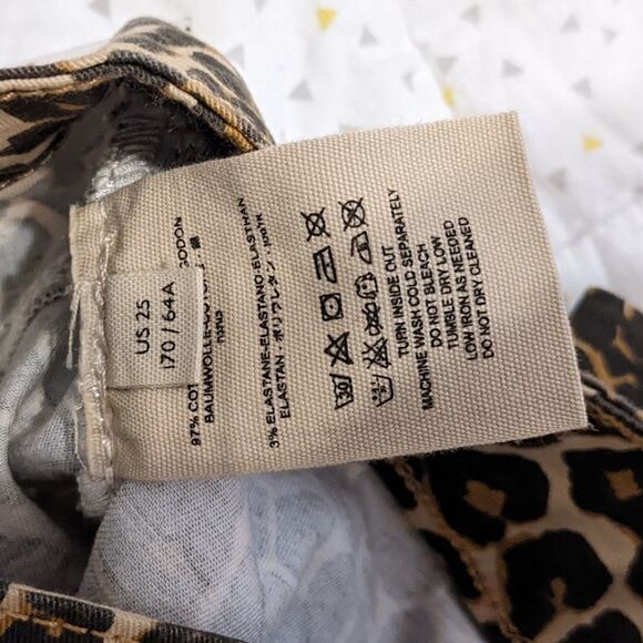 Free PEOPLE We the free Leopard high waist Skinny Jeans size 25 B1 - Picture 9 of 12
